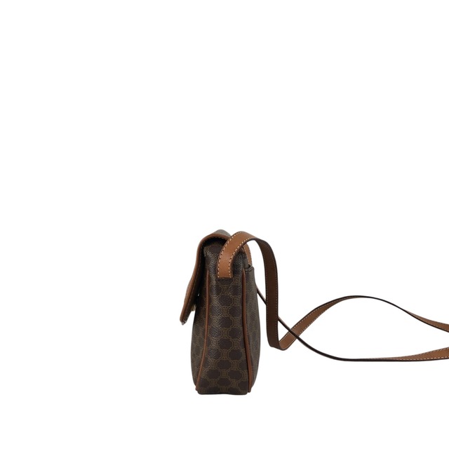 CELINE セリーヌ マカダム ショルダーバッグ ブラウン ブラゾン型押し PVC vintage ヴィンテージ オールド t38p84