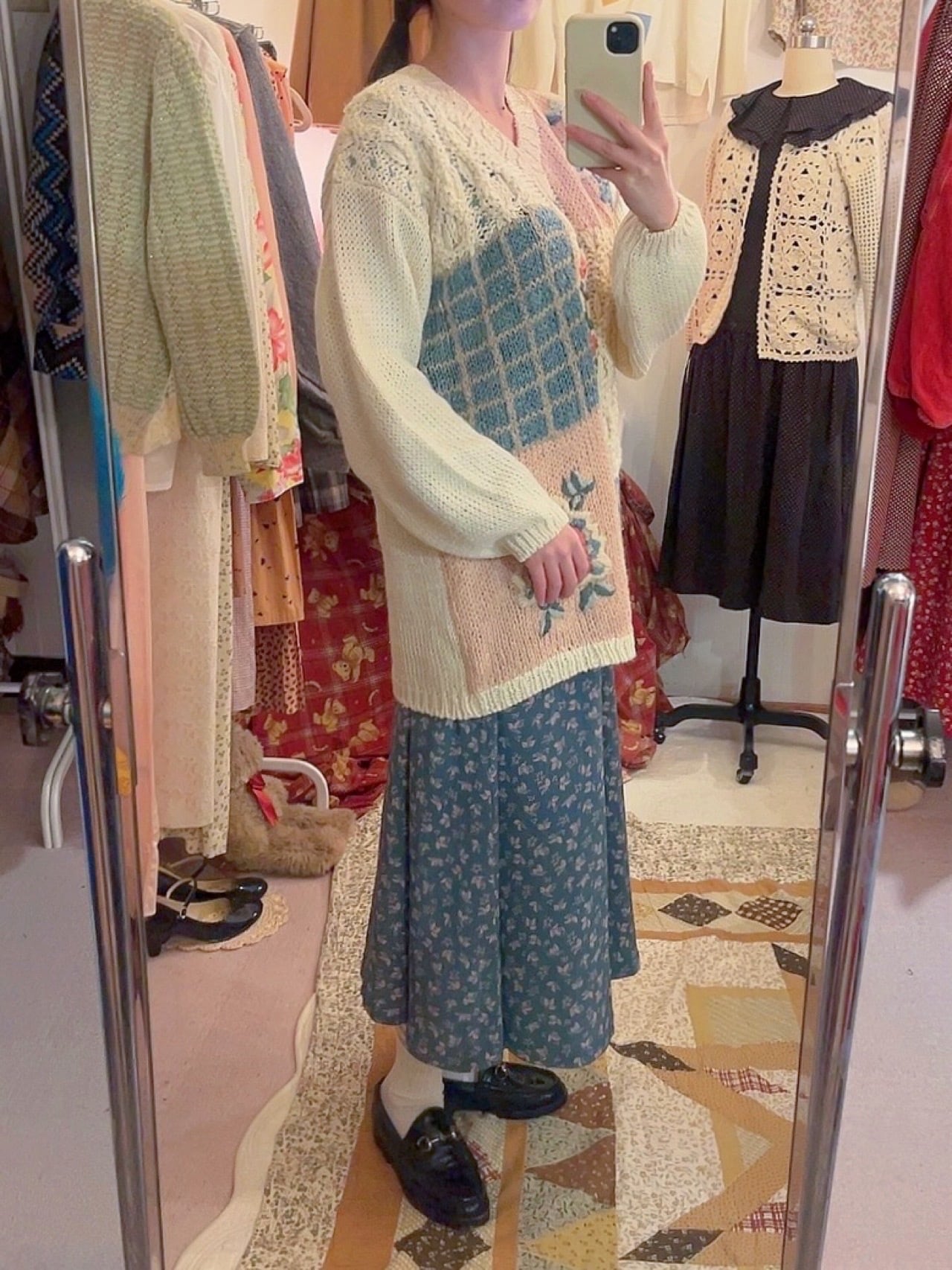 mini leaf green gather skirt