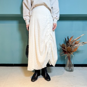 Used Lace-up Flare Skirt