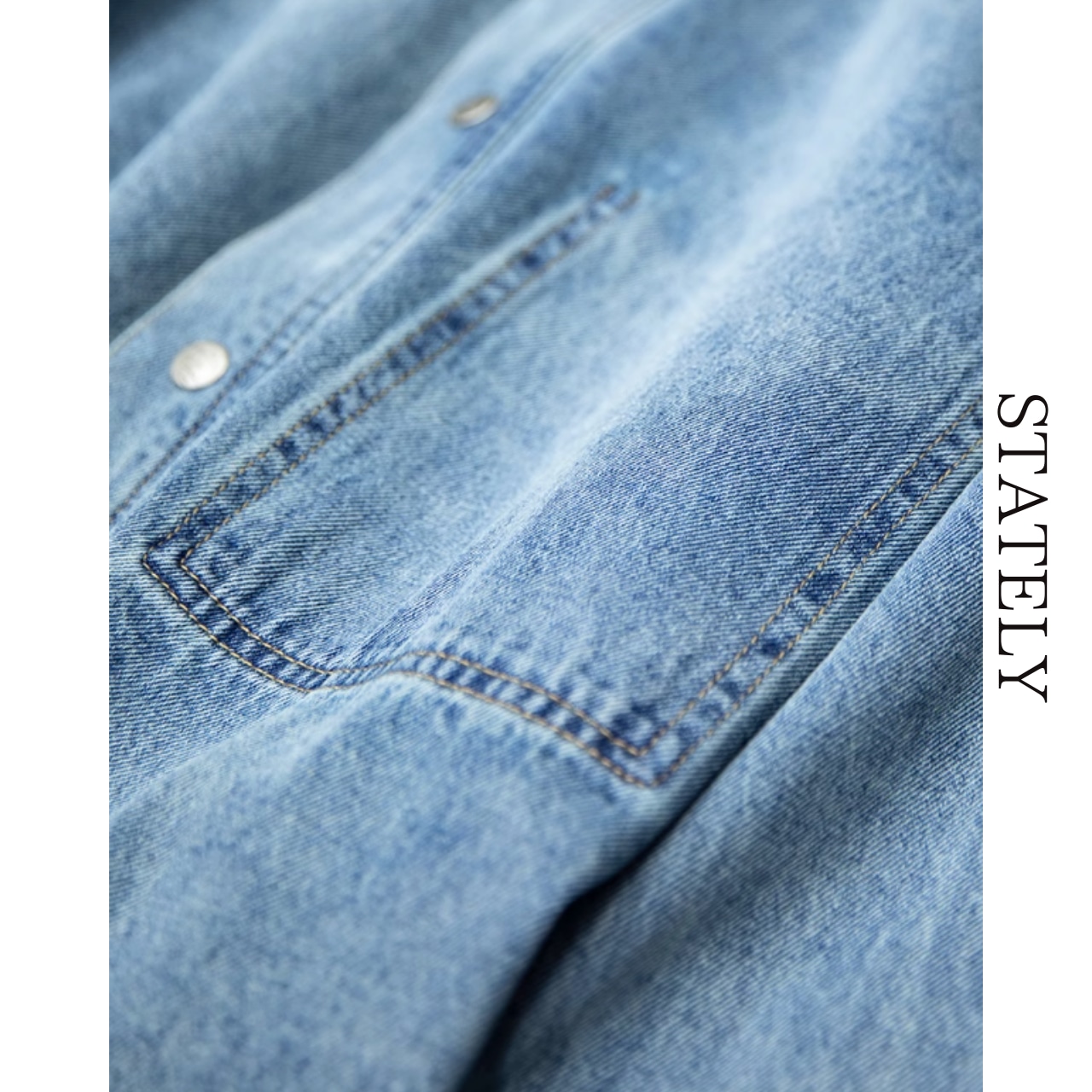 ウォッシュドデニム バックパッチ シャツ_T113・画像9