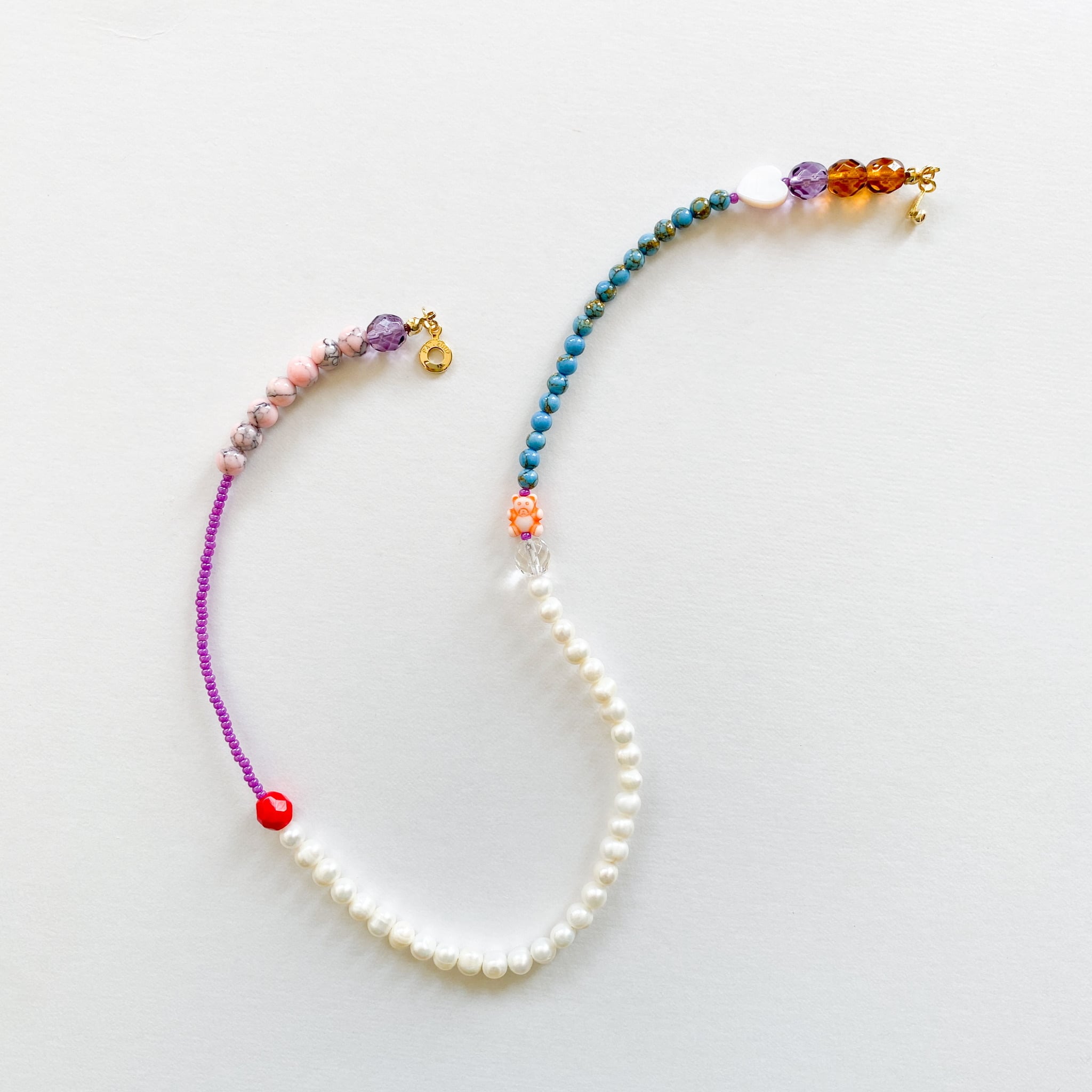 淡水パールとビーズのネックレス