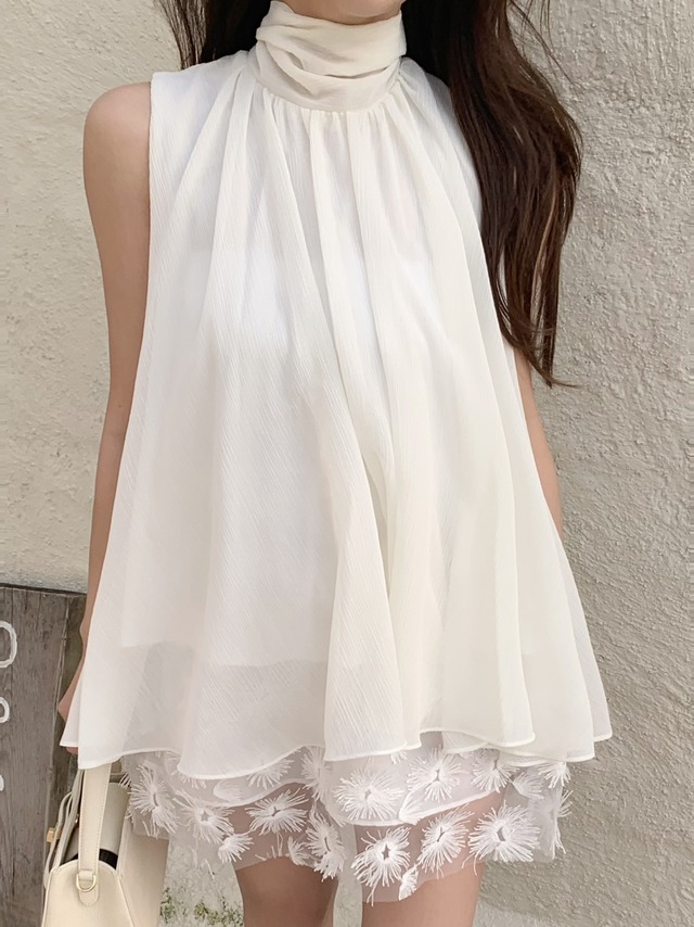 back ribbon fairy blouse  / ivory