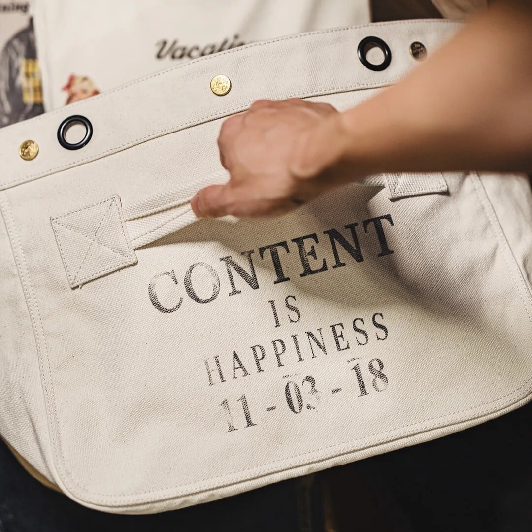 White Canvas Messenger Bag / ホワイト キャンバス メッセンジャー