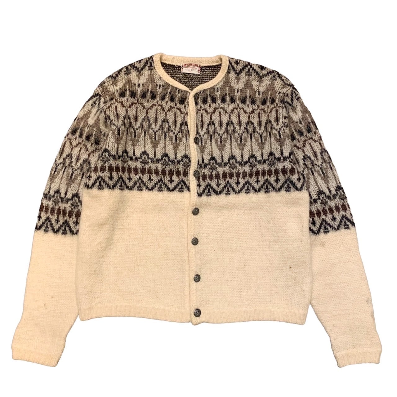 60's McGREGOR Wool Mohair Knit Nordic Cardigan M / マクレガー ...