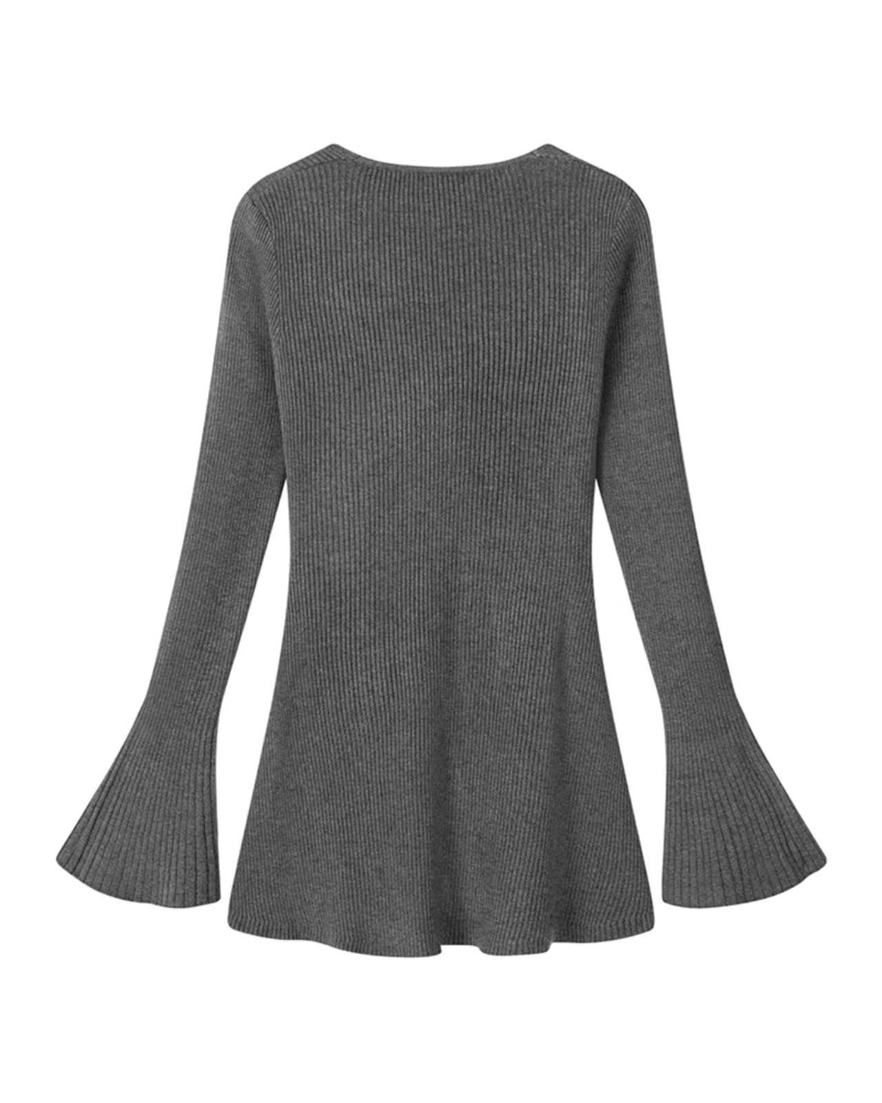 フレアスリーブリブトップス 4color A0436 - 4