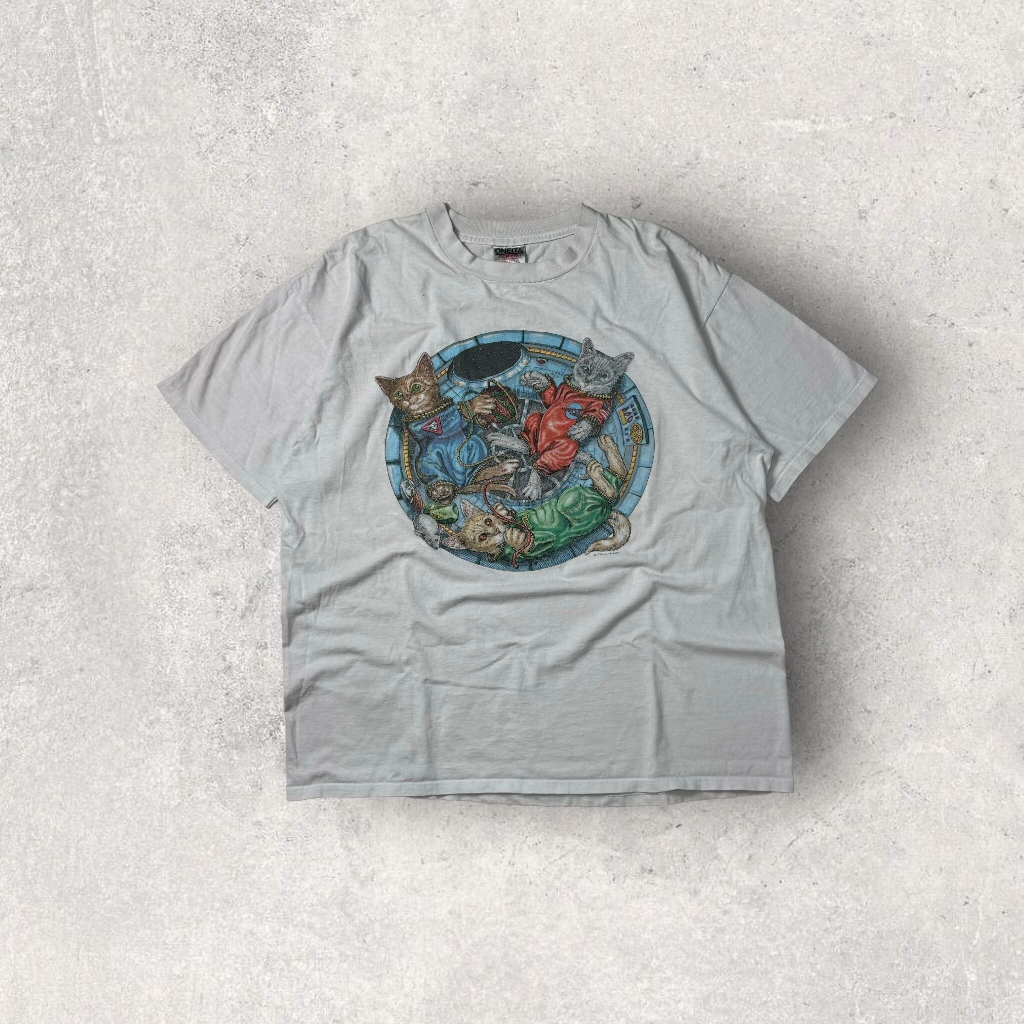 "90's ONEITA" NASA animal t-shirt