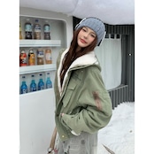 【暖かさUP】 23ムートンコート 中綿ジャケット T1966