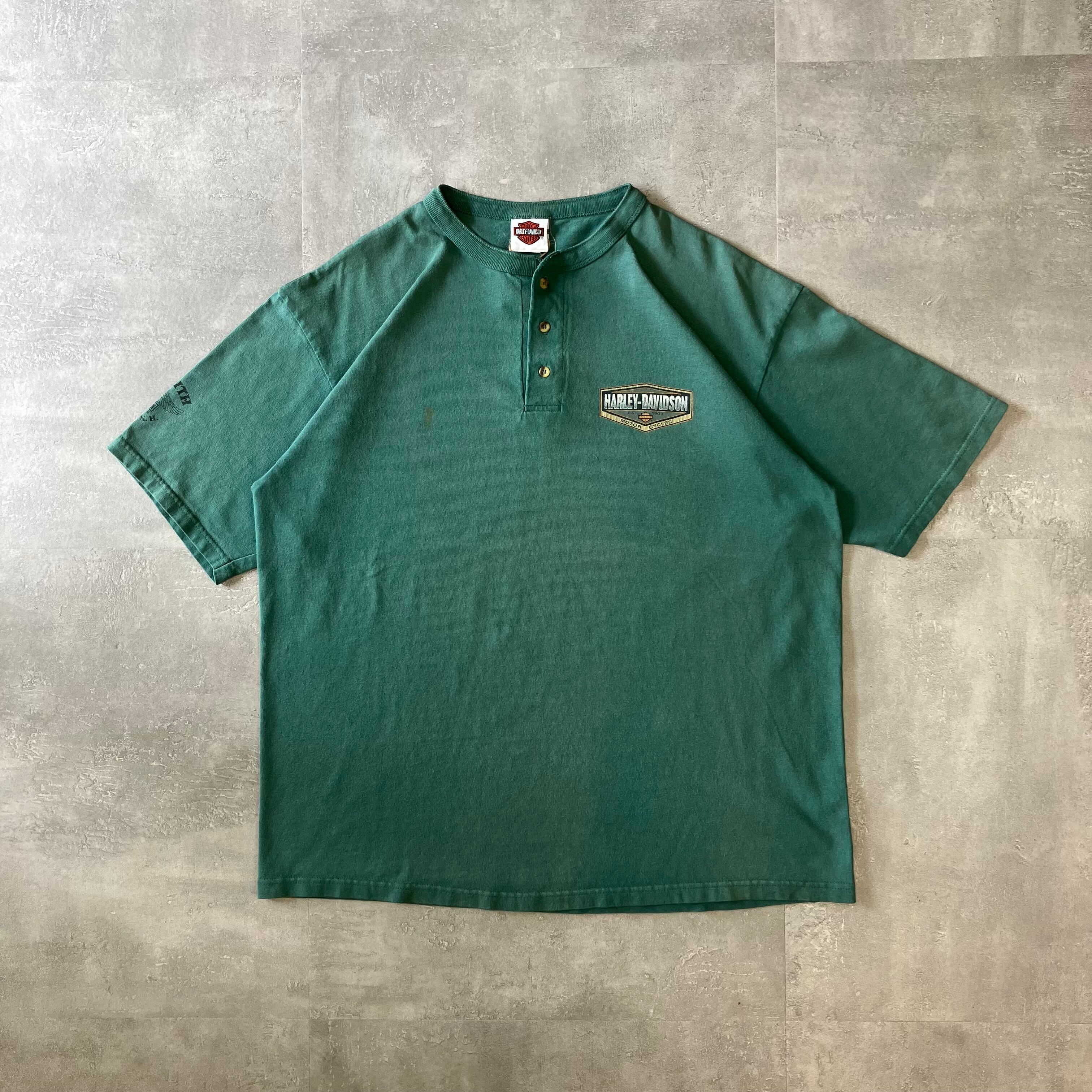 Harley-Davidson ハーレーダビッドソン 90s~ ヘンリーネックTシャツ プリント XL No.2887