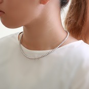 グレー 淡水パール ネックレス 42㎝ ne1206