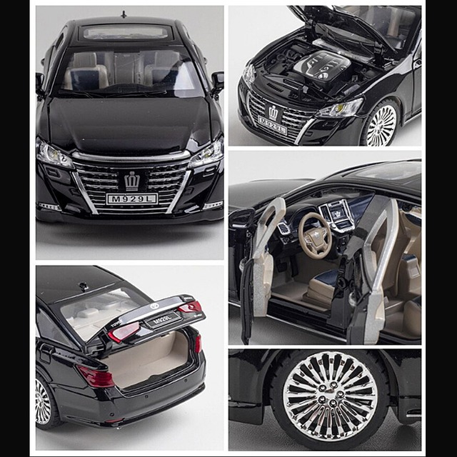 クラウン TOYOTA CROWN 1/24 ミニカー 全2色 ライト点灯 エンジンサウンド 合金モデル 模型 ジオラマ