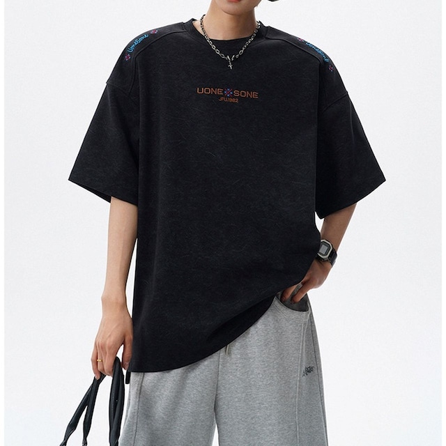Ethnic-style round-neck short-sleeved T-shirt(MT1552)