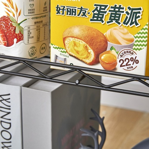 ワイヤーシェルフ ラック  ステンレス ３段 奥行き29cm 高さ68cm 幅42cm 組み立て簡単 頑丈 調節可能 リビング キッチン バスルーム 黒 ブラック