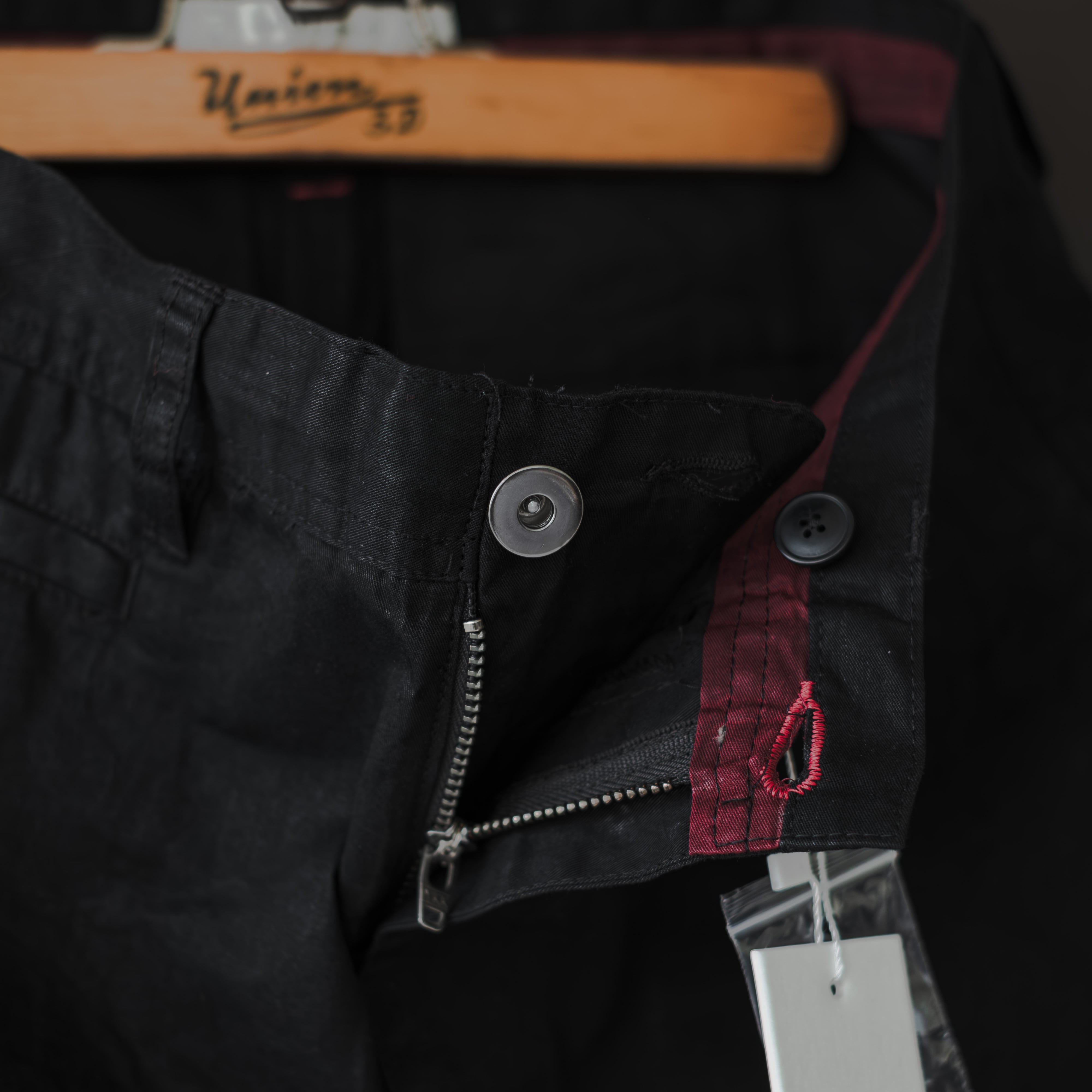 anri＊確認用 unre:count】 AMF stitch paraffin cotton pants (black) | dros dro