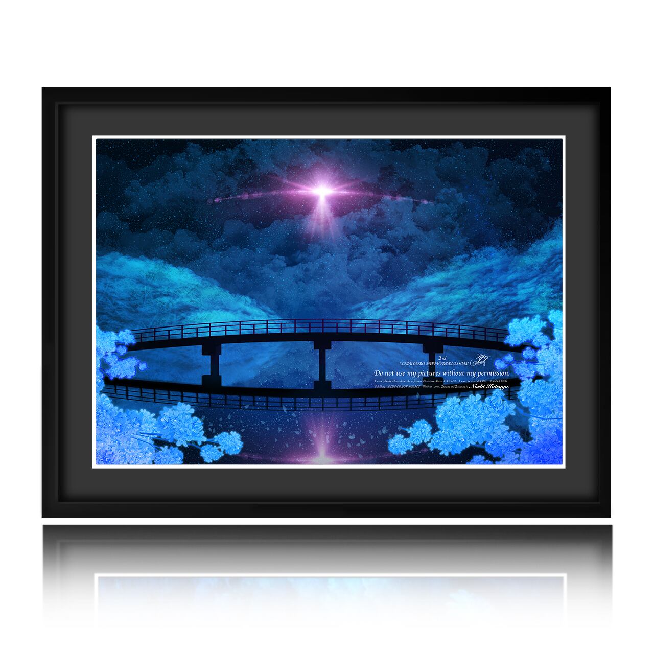 【絵画 / A3】ラズリイロ サファイアブロッサム LAZULIIRO SAPPHIREBLOSSOM