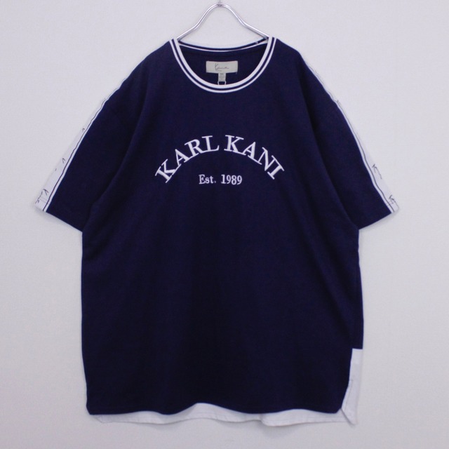 【Caka act2】"Karl Kani" Embroidery Logo Design loose T- Shirt
