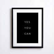 YES YOU CAN｜ミニマル モノクロ 名言 ポスター｜自己啓発 モチベーション インテリア アート  A4ポスター