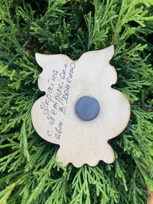 ペトリキフカ塗りのマグネット 梟（Khomenko製作）