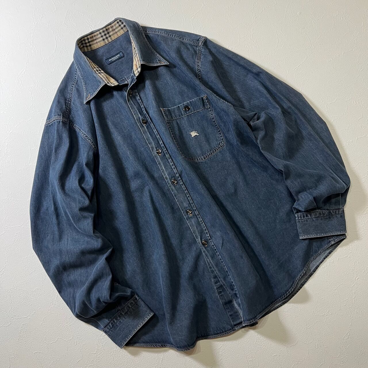 90s BURBERRY LONDON デニムシャツ バーバリー 長袖シャツ 古着 | RUFFY