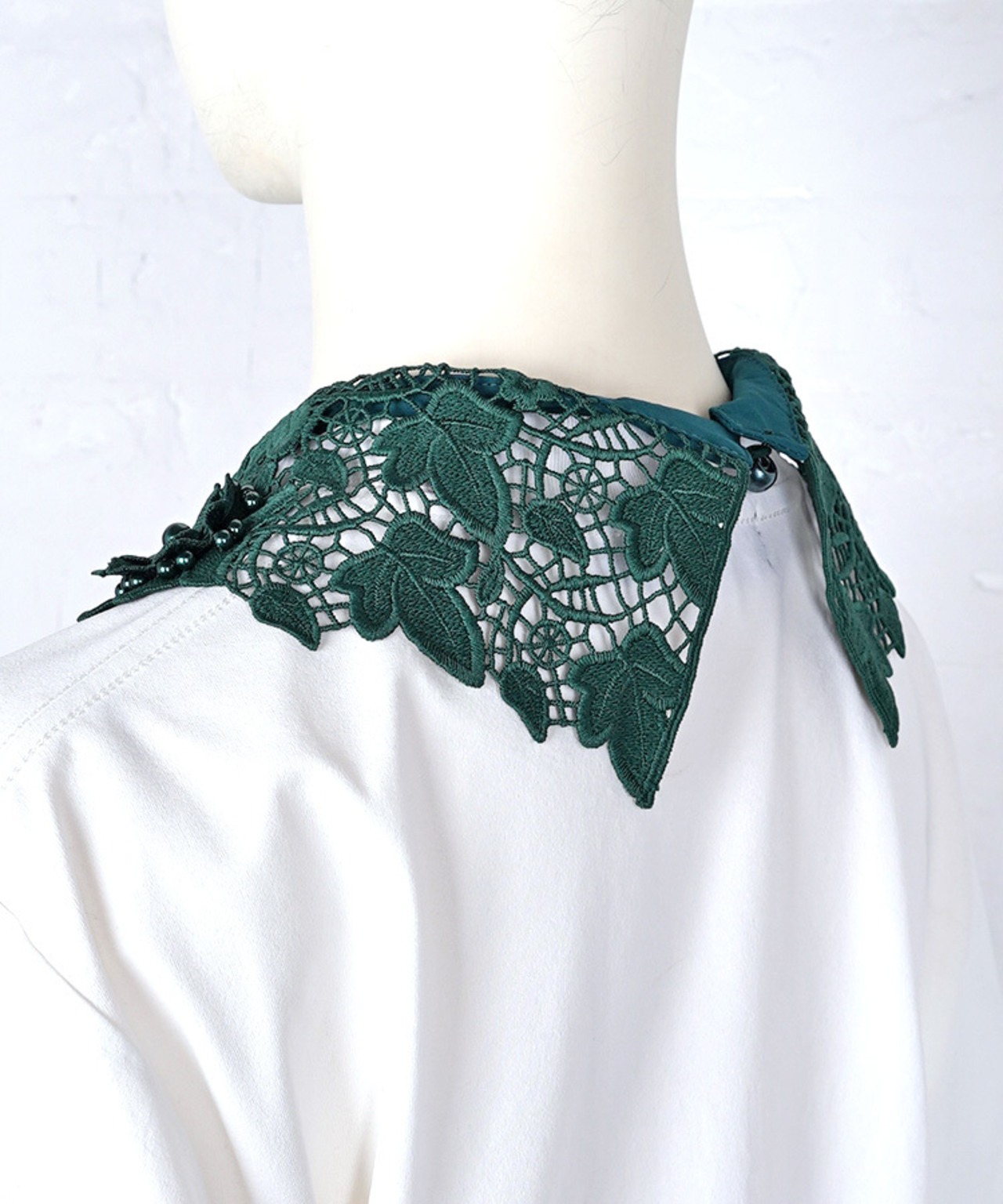 【直営限定ITEM】パール×フラワーレースフェイクカラー (GREEN)　CQ-48506H