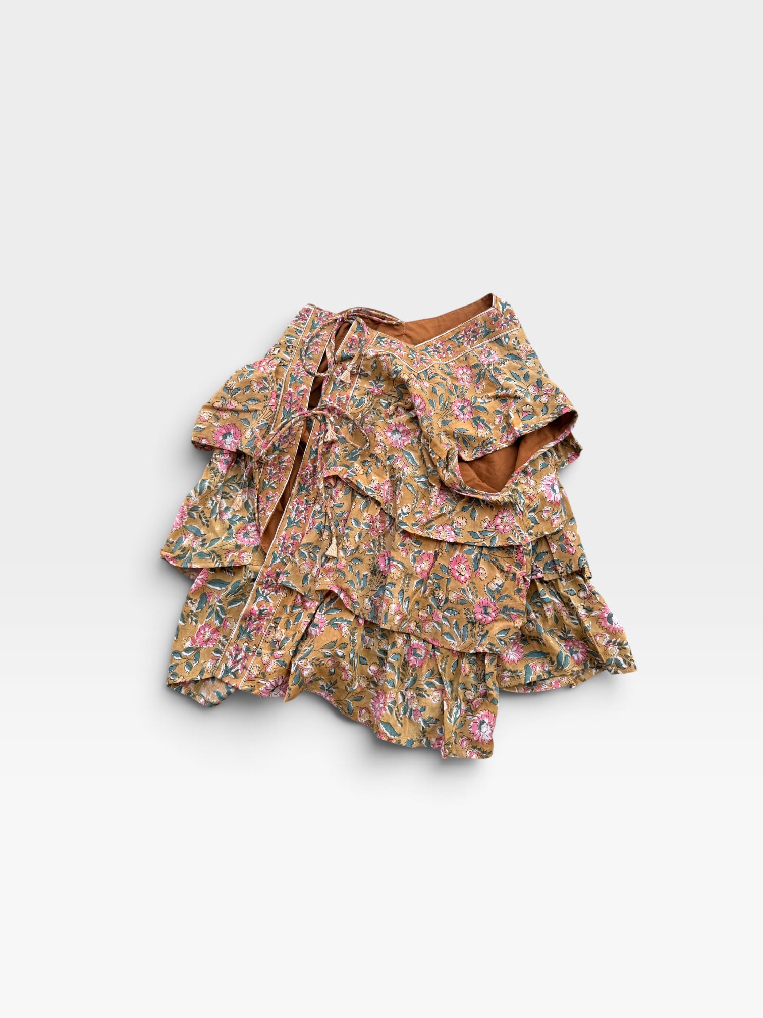 saruche フリル半纏ベスト Beige