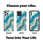 受注生産 iPhoneケース 水色の海流マーブル抽象｜抽象柄 PABS004B