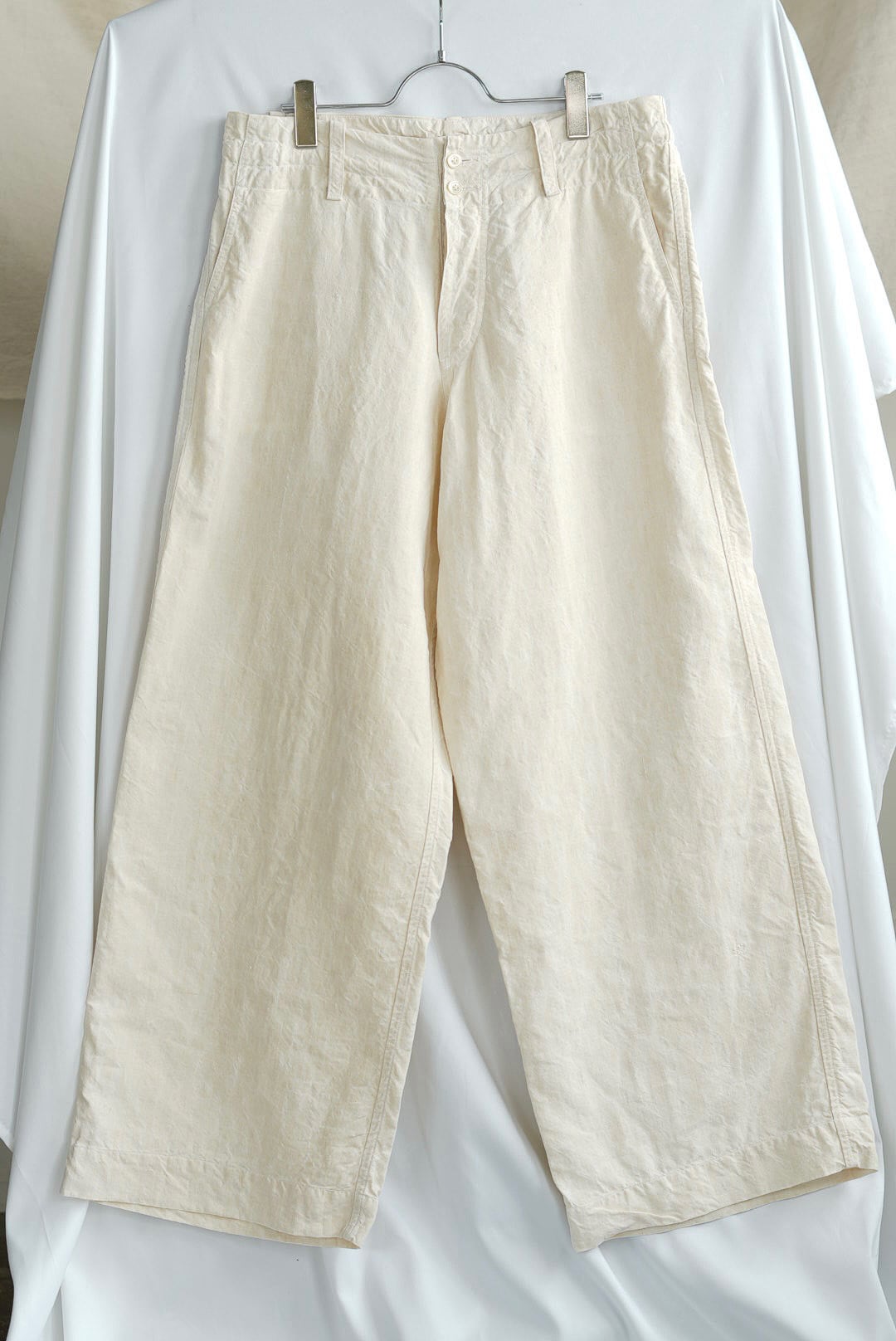 VINCENT JALBERT - VINTAGE FRENCH LINEN LARGE PANTS / NATURAL