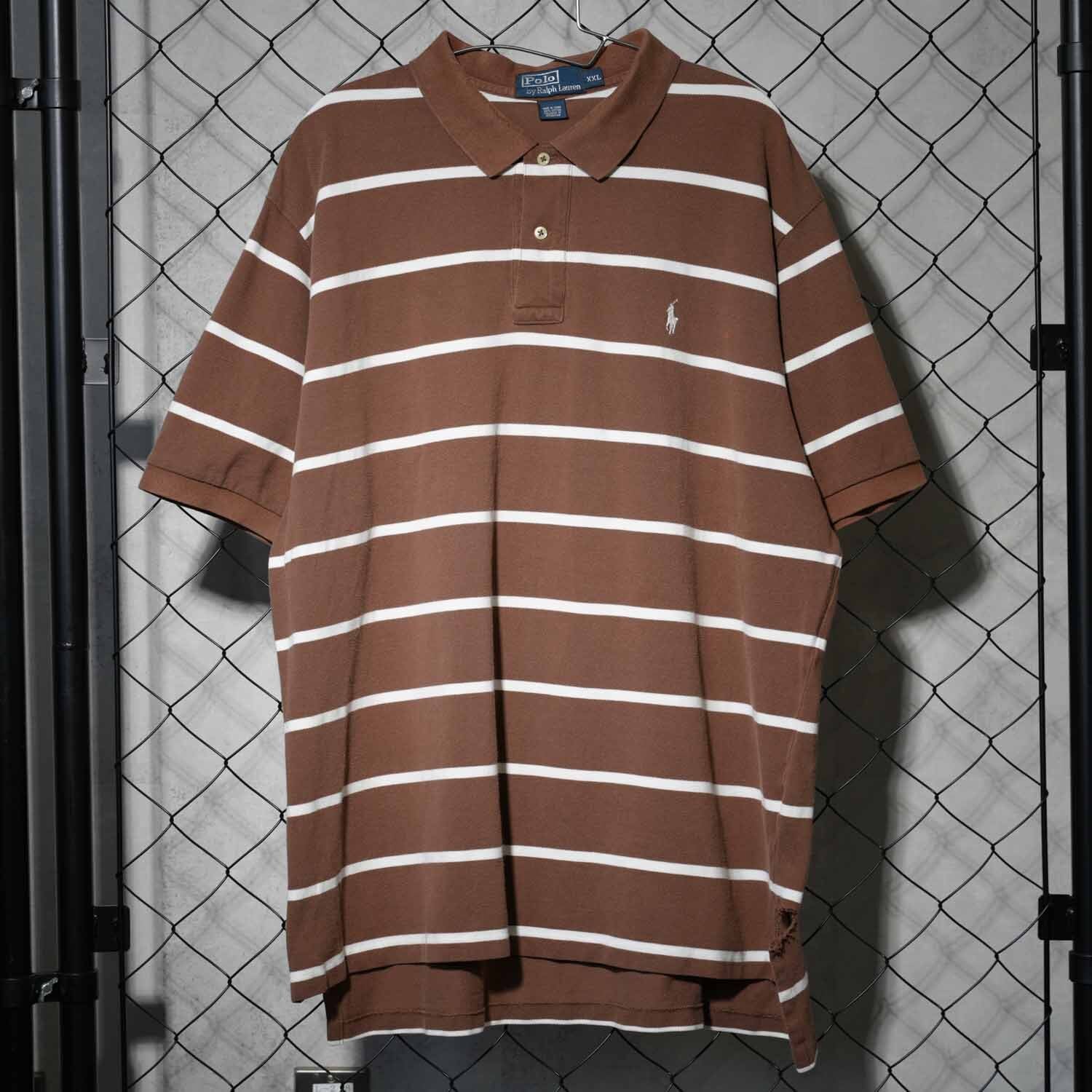90s POLO by RALPH LAUREN ラルフローレン ボーダー 半袖 ポロシャツ