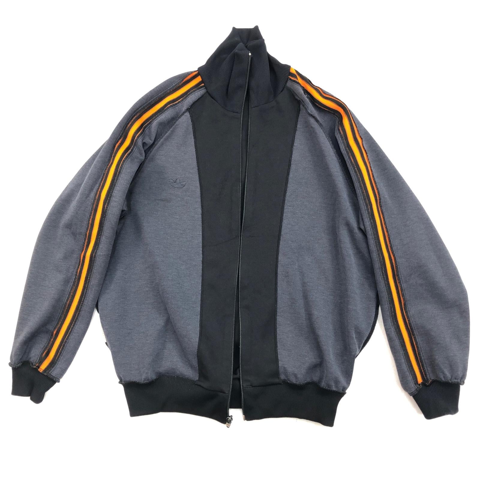 adidas デサント　70sトラックジャケット　ブラック　オレンジ ADIDAS アディダス 70- 80年代 デサント製 トラックジャケット