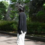 Leh(レー)GANKO別注×damage waffle L/S sweater コーディネート