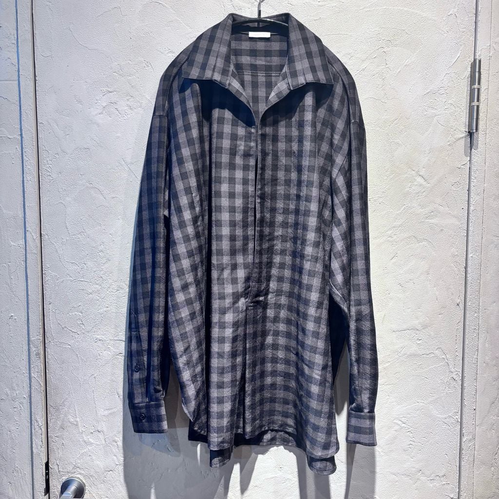 Blanc YM ブラン ワイエム CHECK SHIRT チェックシャツ グレー系 size