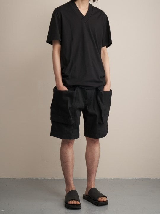 TROVE x 岡部文彦 / BIG POCKET SHORTS ( BASIC SILHOUETTE DENIM ) / BLACK |  ニューオダ理容室 powered by BASE