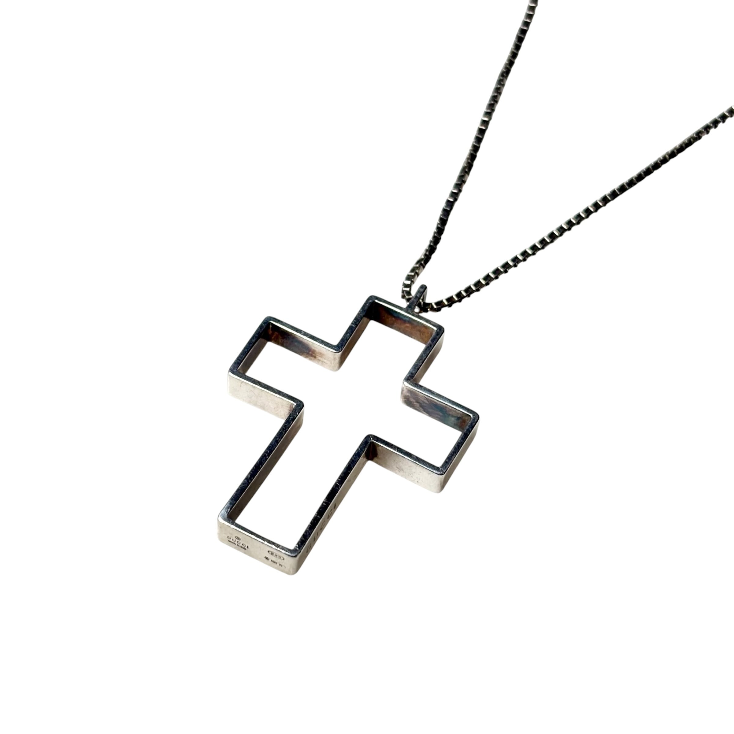 GUCCI wood cross long beads chain necklace | NOIR ONLINE