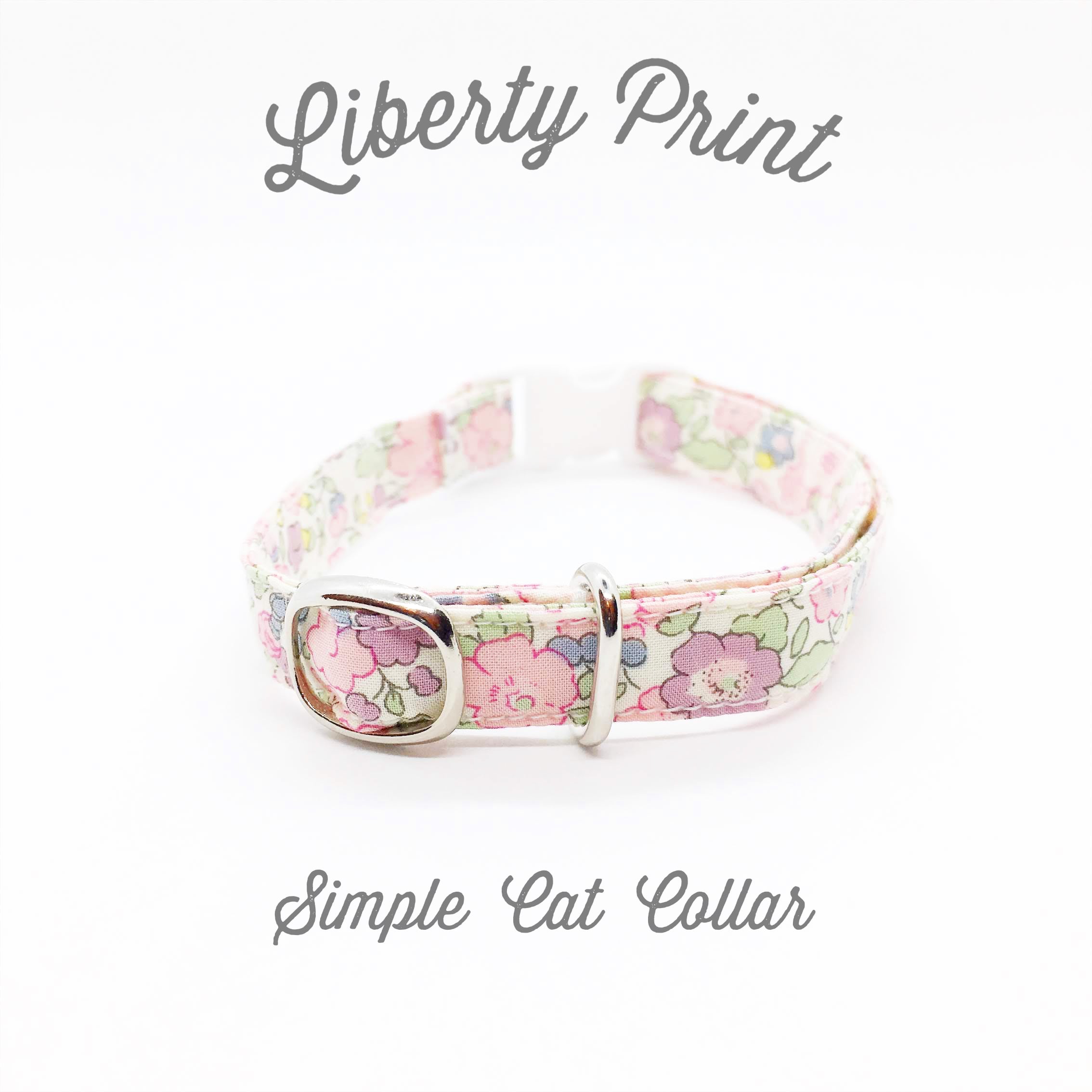 猫 首輪 ピンク 花柄 リバティプリント Betsy Ann Calico