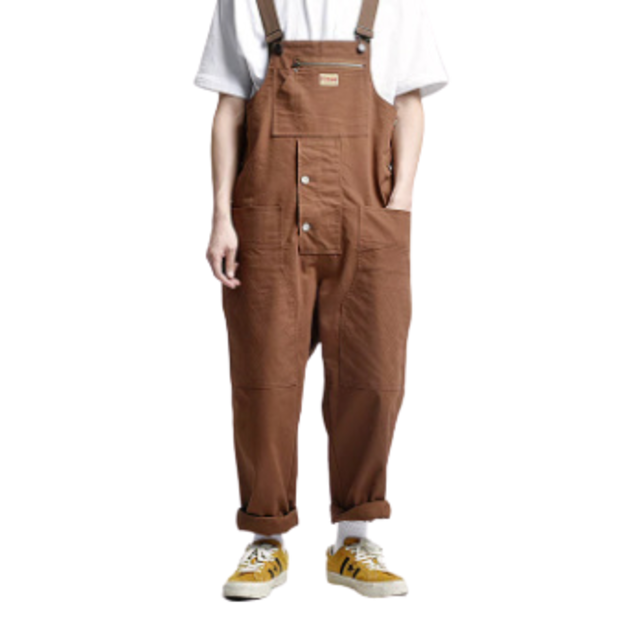 【3 colors】Multi-pocket over safari worker overalls