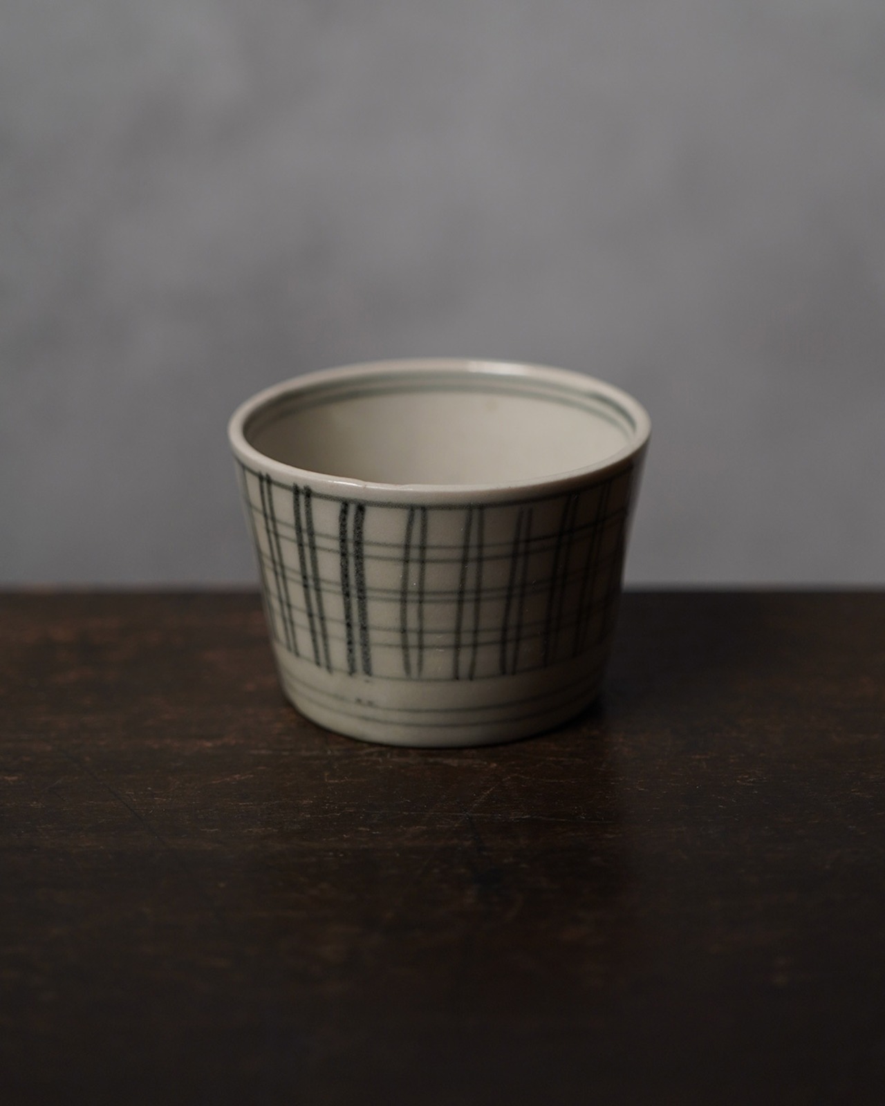 猪口　古伊万里　格子文　/　江戸後期