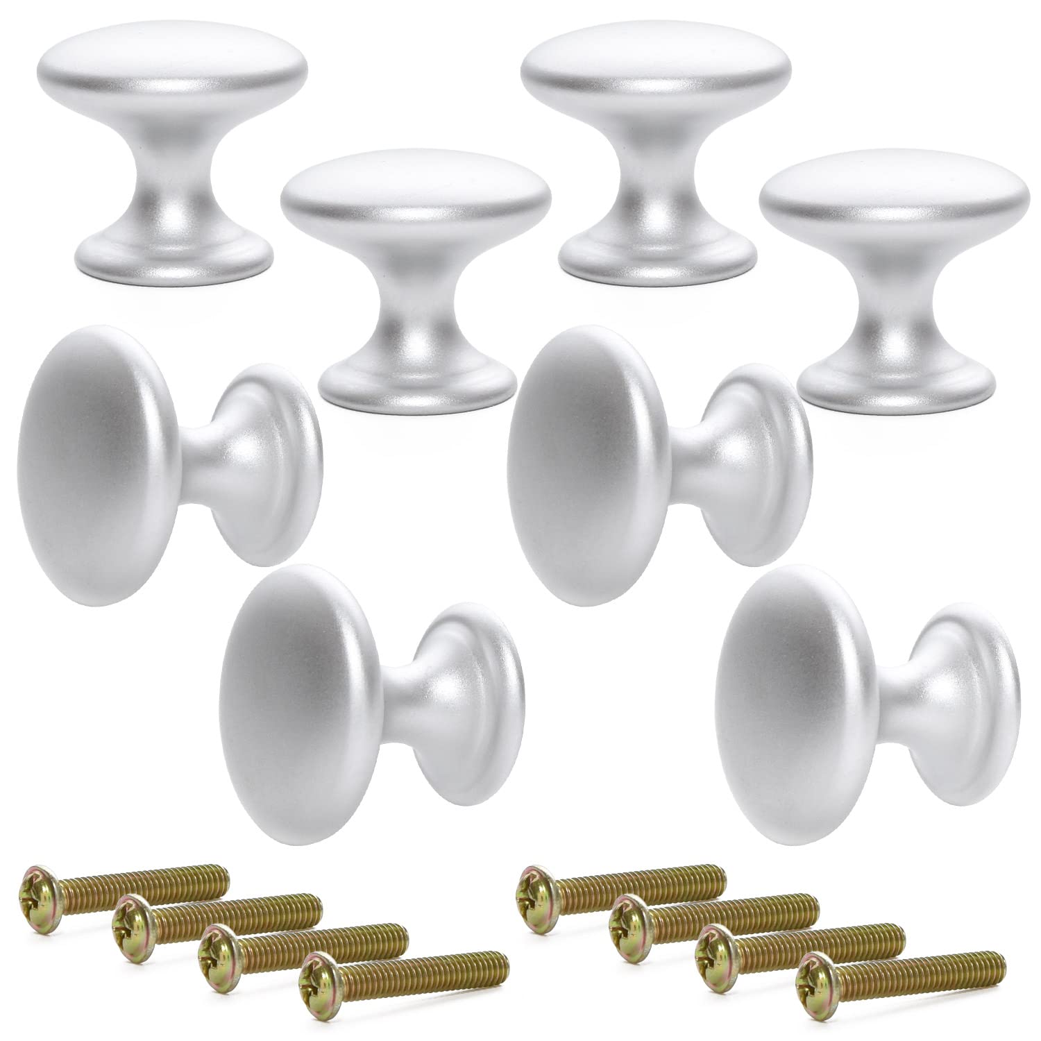 Pstyle. 取っ手 つまみ 引き出し 扉 キッチン 家具 25mm 8個セット PST-115 (シルバー)