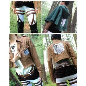 K1797 進撃の巨人 リヴァイ 衣装+ウイッグ+靴フルセット cosplay