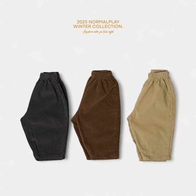 【取寄】normal play｜bangbang corduroy pants｜バンバンコーデュロイパンツ｜XS-JM｜kids&jr｜25 winter