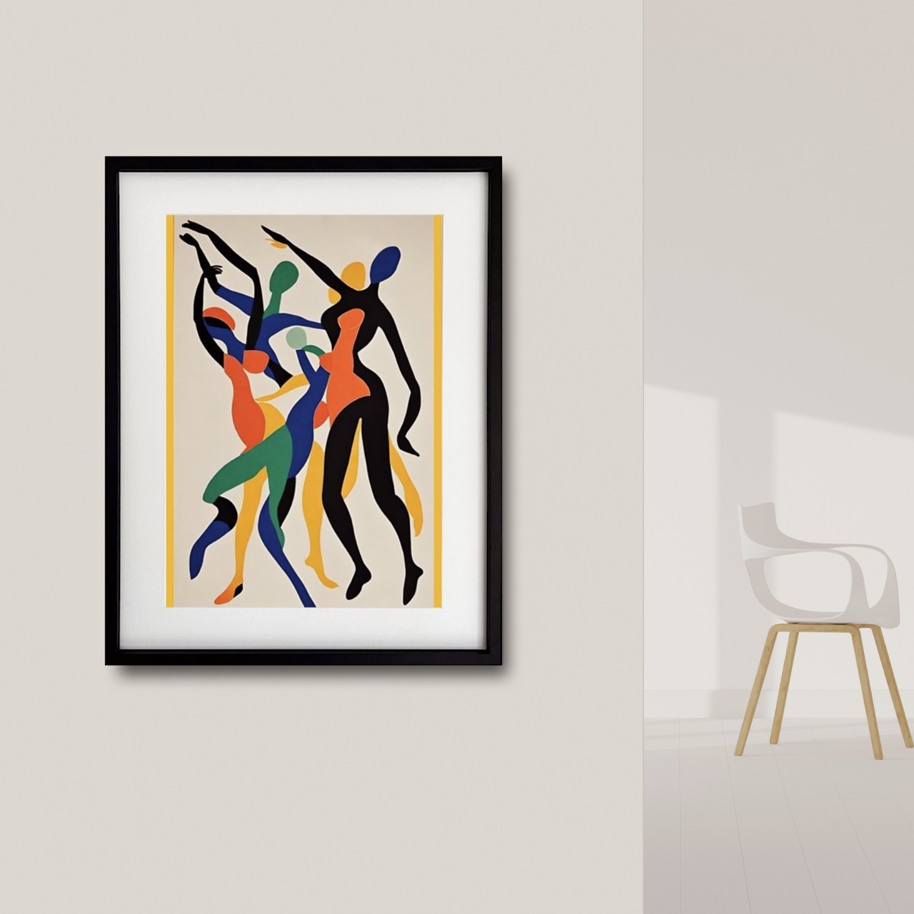 Dance of Harmony｜色と形が奏でる生命のリズム｜空間を明るくする抽象アートポスター Make SenseオリジナルA4ポスター