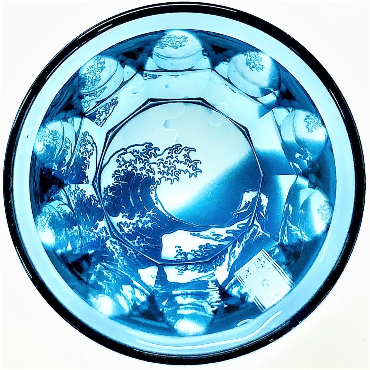 浪裏（北斎）大サイズ | 椎名切子（GLASS-LAB) 江戸切子・砂切子の通販