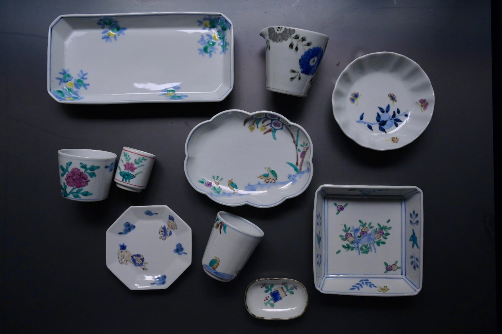 清水なお子 色絵粟鶉文楕円輪花皿（大） | 鎌倉倶楽部 茶寮