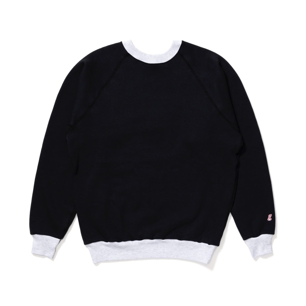 goodness trim crew neck sweat shirtBLACK