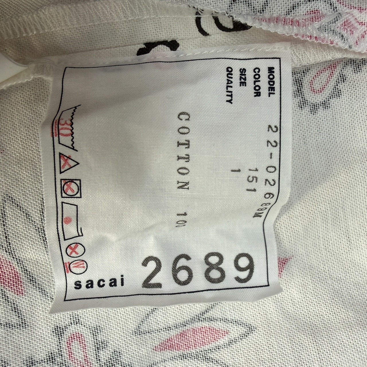 【sacai】サカイ 22SS Bandana Print Shirt