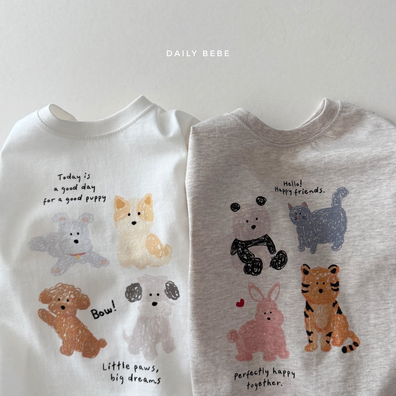 【2点送料無料】«予約»«ジュニアサイズあり»«daily bebe» ドローイングmtm 2colors