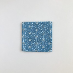 刺し子コースター / 和木綿(藍染)