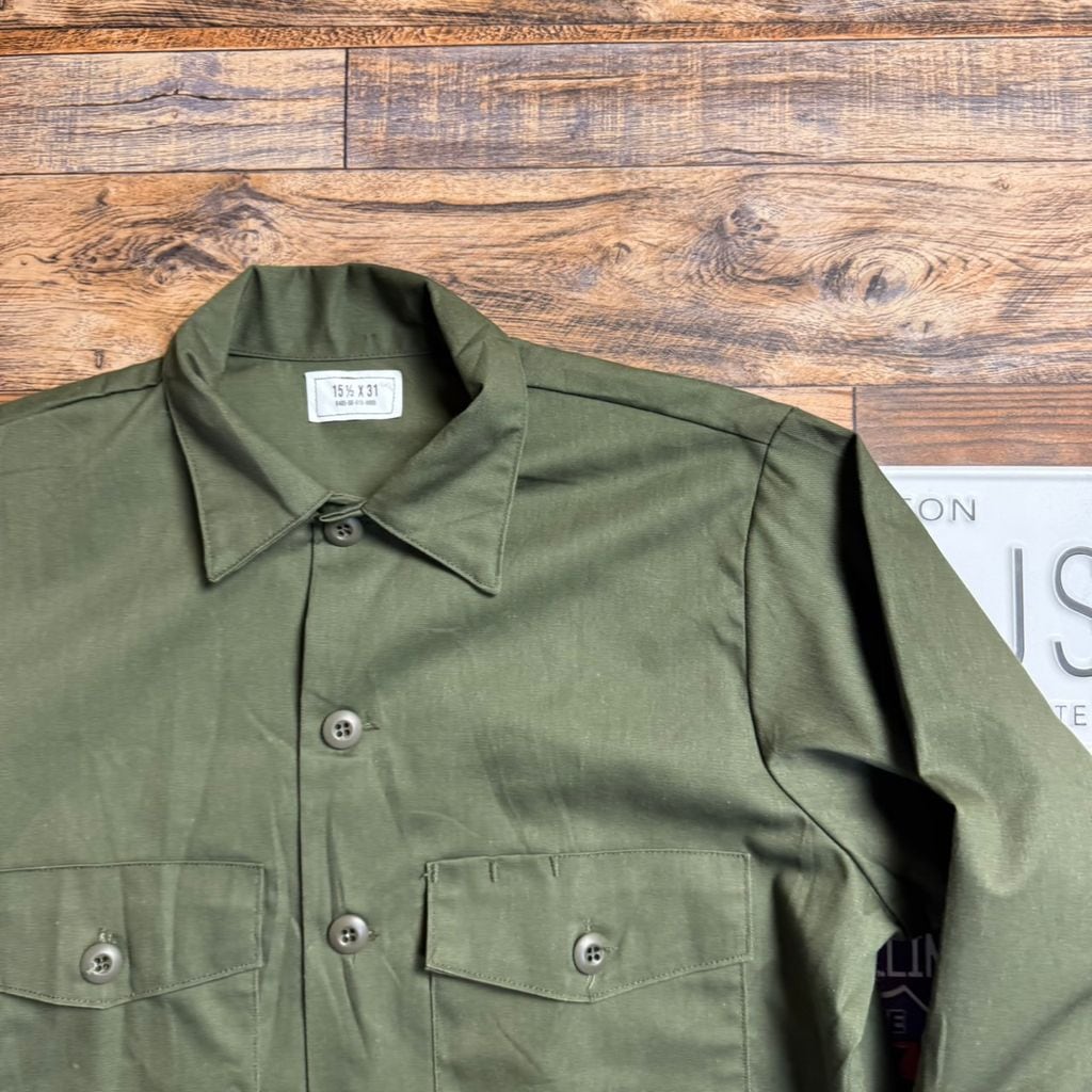 米軍実物 US ARMY OG-507 ユーティリティシャツ 1984年製 DURA PRESS