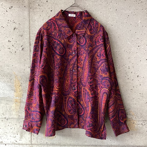 Japan vintage purple orange pattern blouse