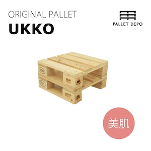 【UKKO】ミニパレット、50ｘ50cm 2枚組、サイドテーブルに最適、PDH焼印入りオリジナルパレット