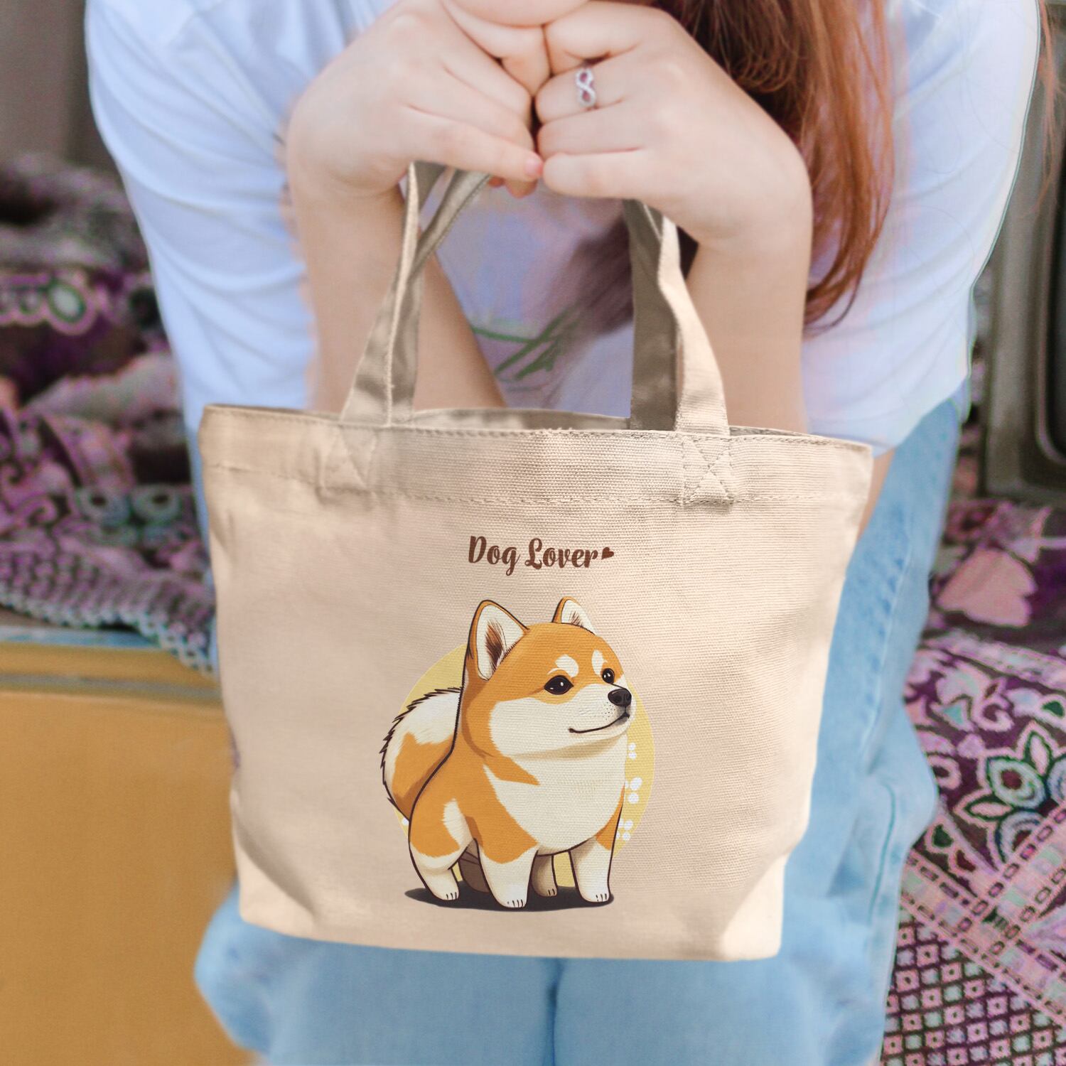 柴犬 2023新デザイン！】ミニキャンバストートバッグ 犬 ペット うちの