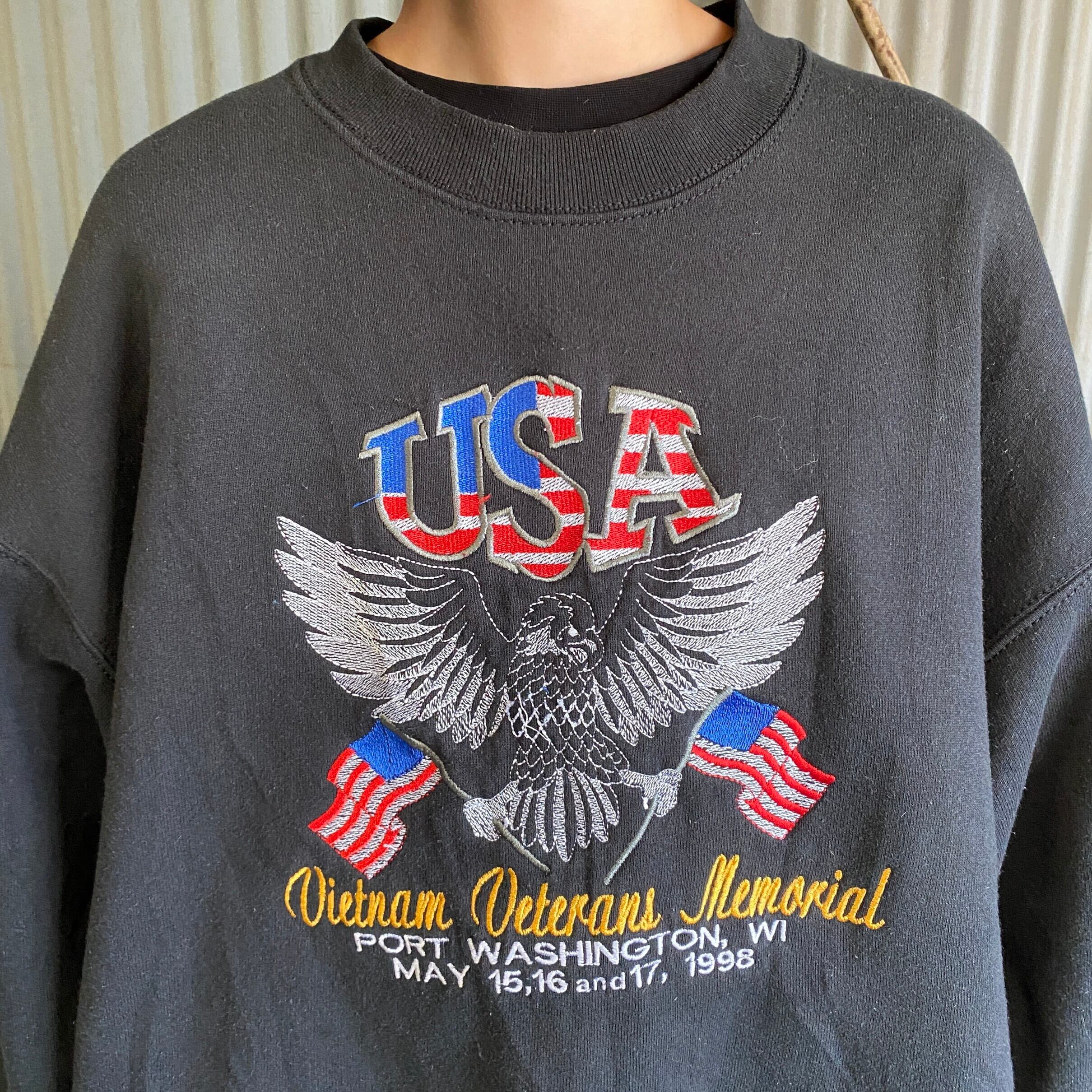 90年代 USA製 USA アニマル刺繍 スウェット メンズXL 古着 90s ...